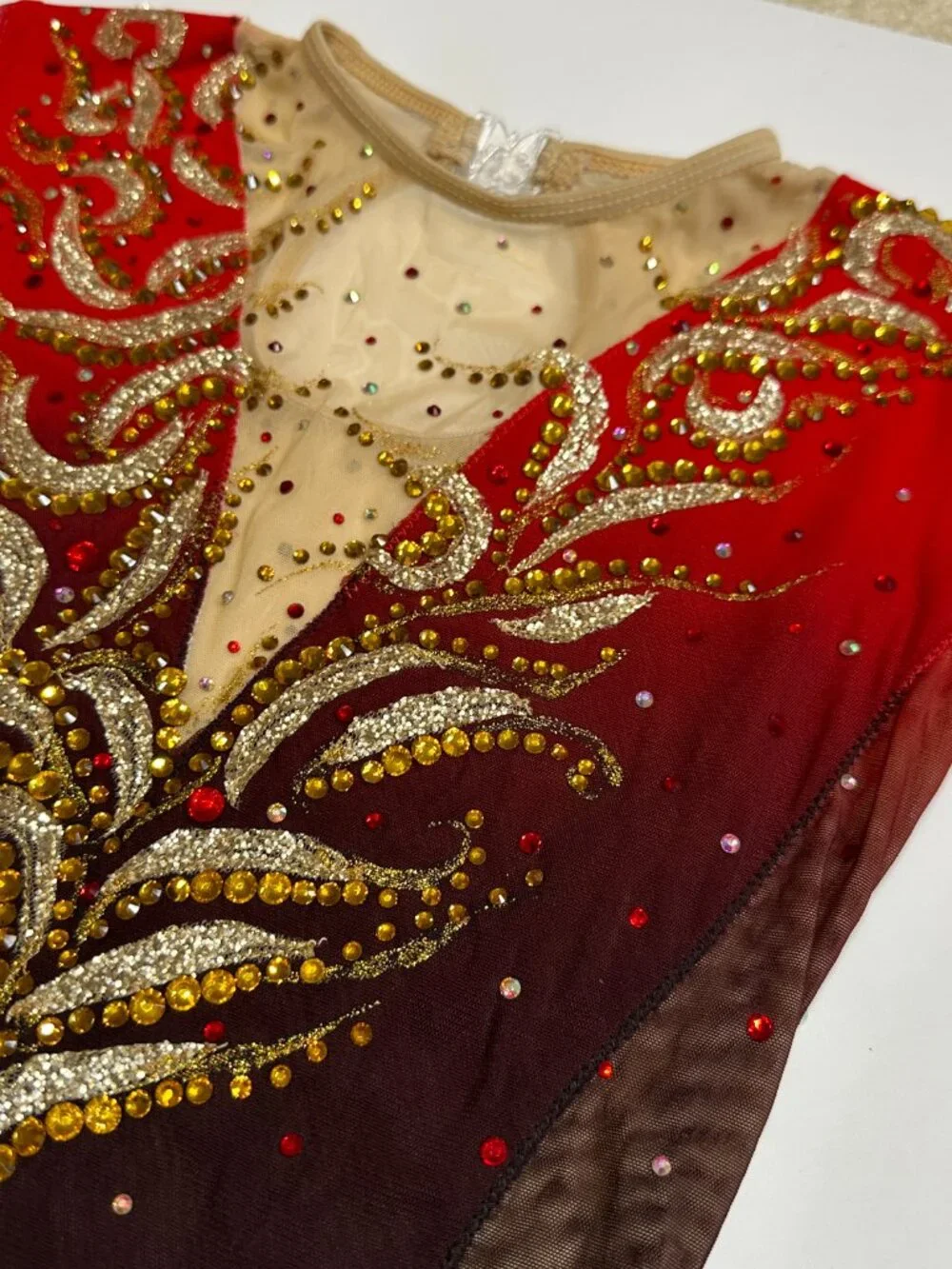 New Red / black / gold / pink Crystal Figure Skating Dress Girl 14 (11~13T)
